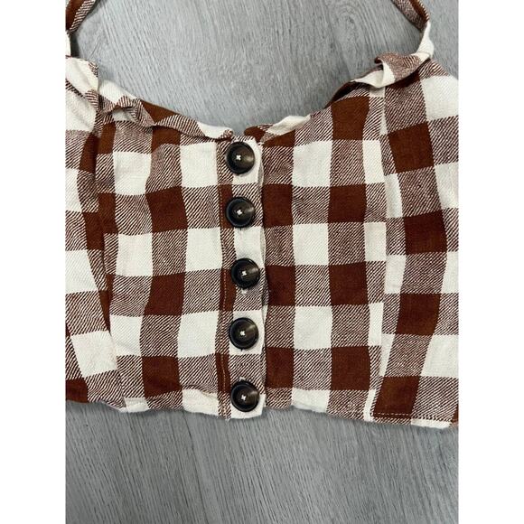 Reformation Women Connie Gingham Havana Halter Top PLAID SIZE 0 A000039 - Picture 5 of 11